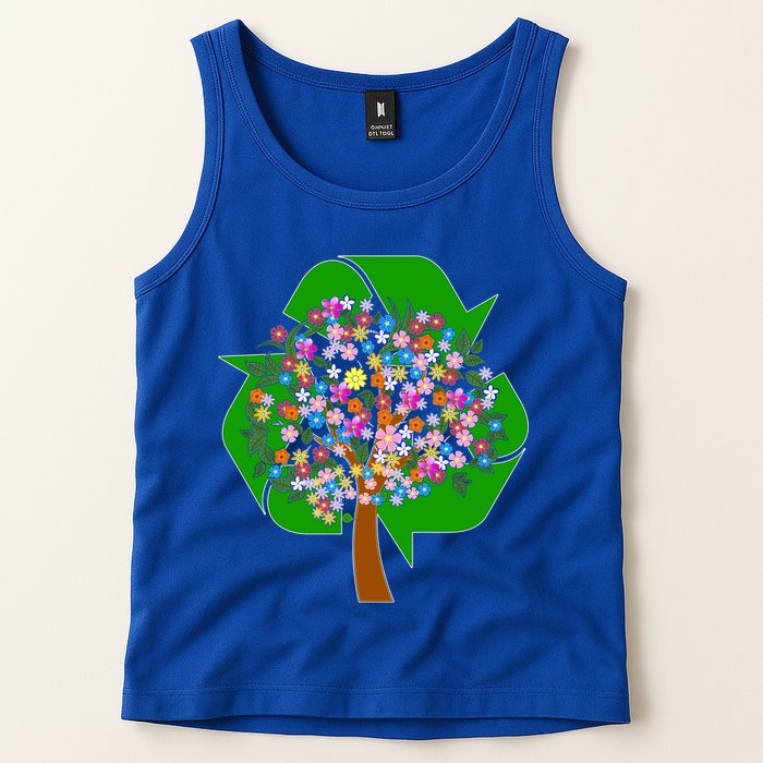 Recycle Reuse Reduce Flower Tree Tank Top