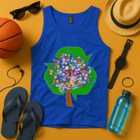 Recycle Reuse Reduce Flower Tree Tank Top
