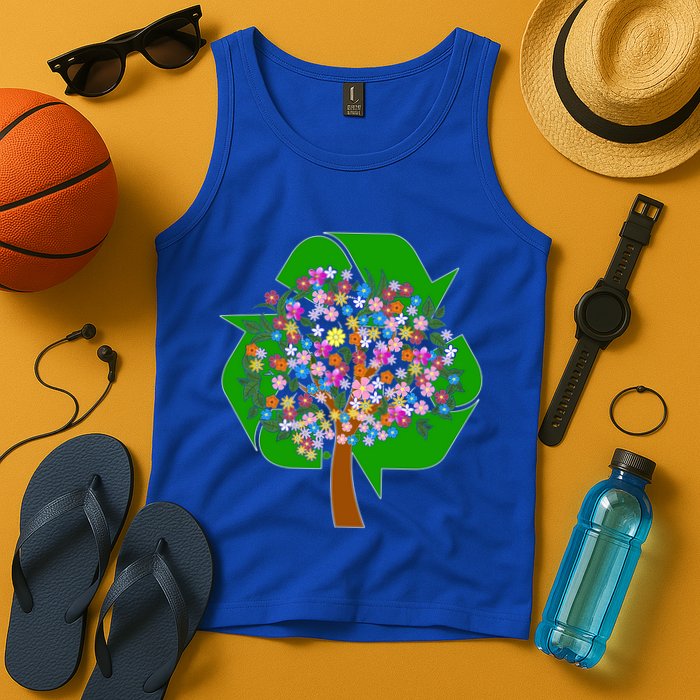 Recycle Reuse Reduce Flower Tree Tank Top
