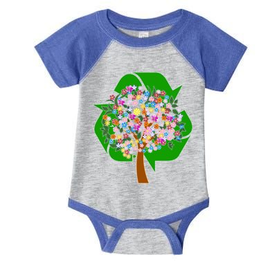 Recycle Reuse Reduce Flower Tree Infant Baby Jersey Bodysuit