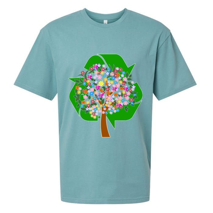 Recycle Reuse Reduce Flower Tree Sueded Cloud Jersey T-Shirt