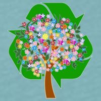 Recycle Reuse Reduce Flower Tree Sueded Cloud Jersey T-Shirt