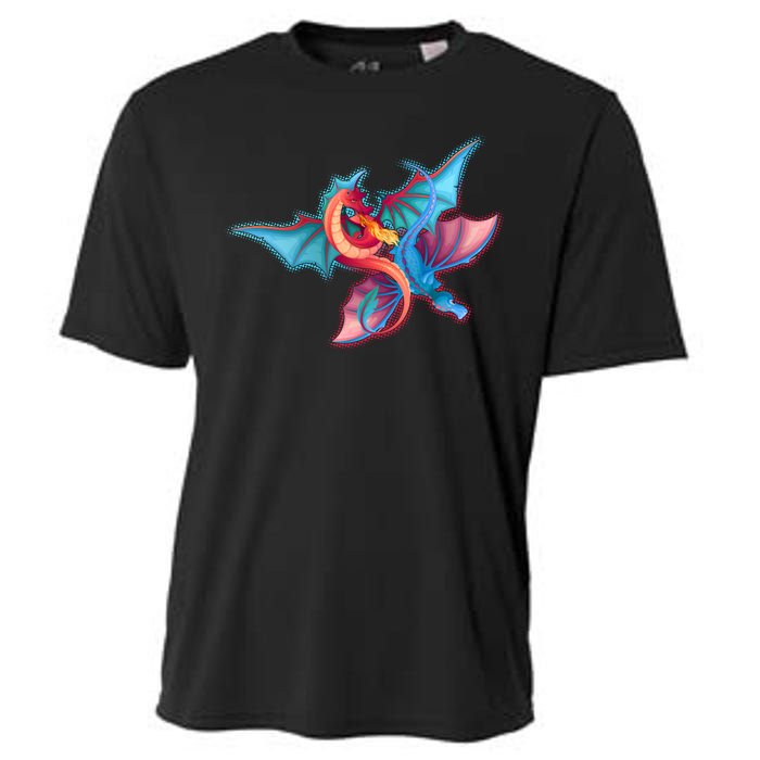 Red And Blue Flying Dragons Cooling Performance Crew T-Shirt