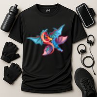 Red And Blue Flying Dragons Cooling Performance Crew T-Shirt