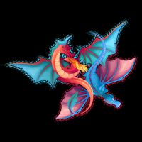 Red And Blue Flying Dragons Cooling Performance Crew T-Shirt