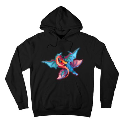 Red And Blue Flying Dragons Hoodie