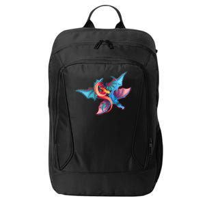 Red And Blue Flying Dragons City Backpack