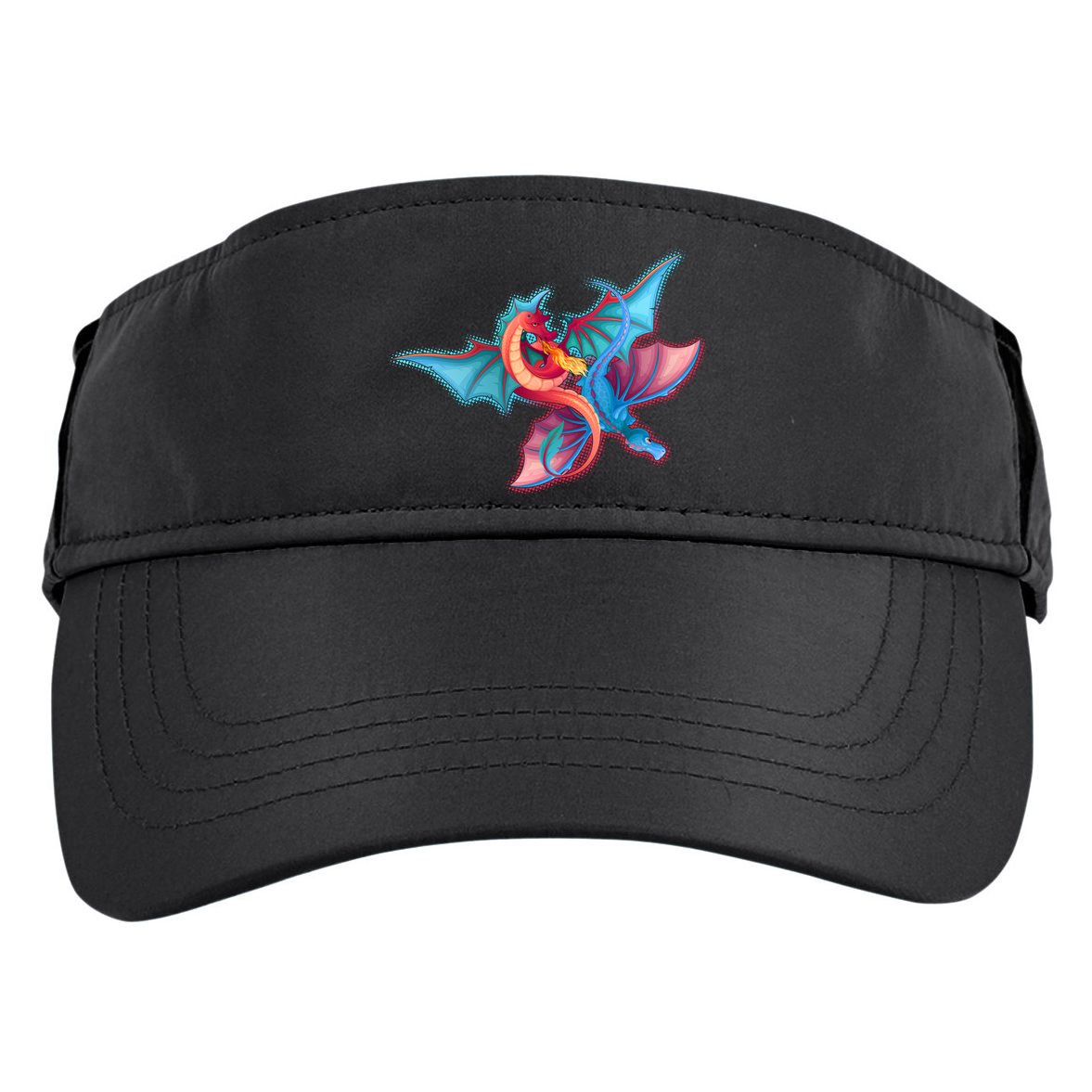 Red And Blue Flying Dragons Adult Drive Performance Visor