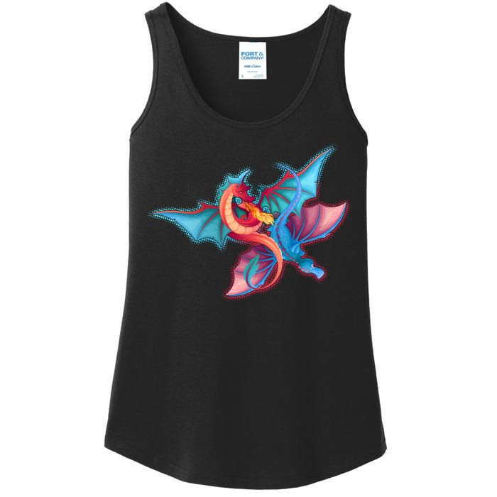 Red And Blue Flying Dragons Ladies Essential Tank