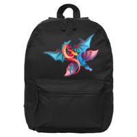 Red And Blue Flying Dragons 16 in Basic Backpack