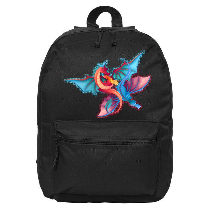 Red And Blue Flying Dragons 16 in Basic Backpack