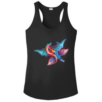 Red And Blue Flying Dragons Ladies PosiCharge Competitor Racerback Tank