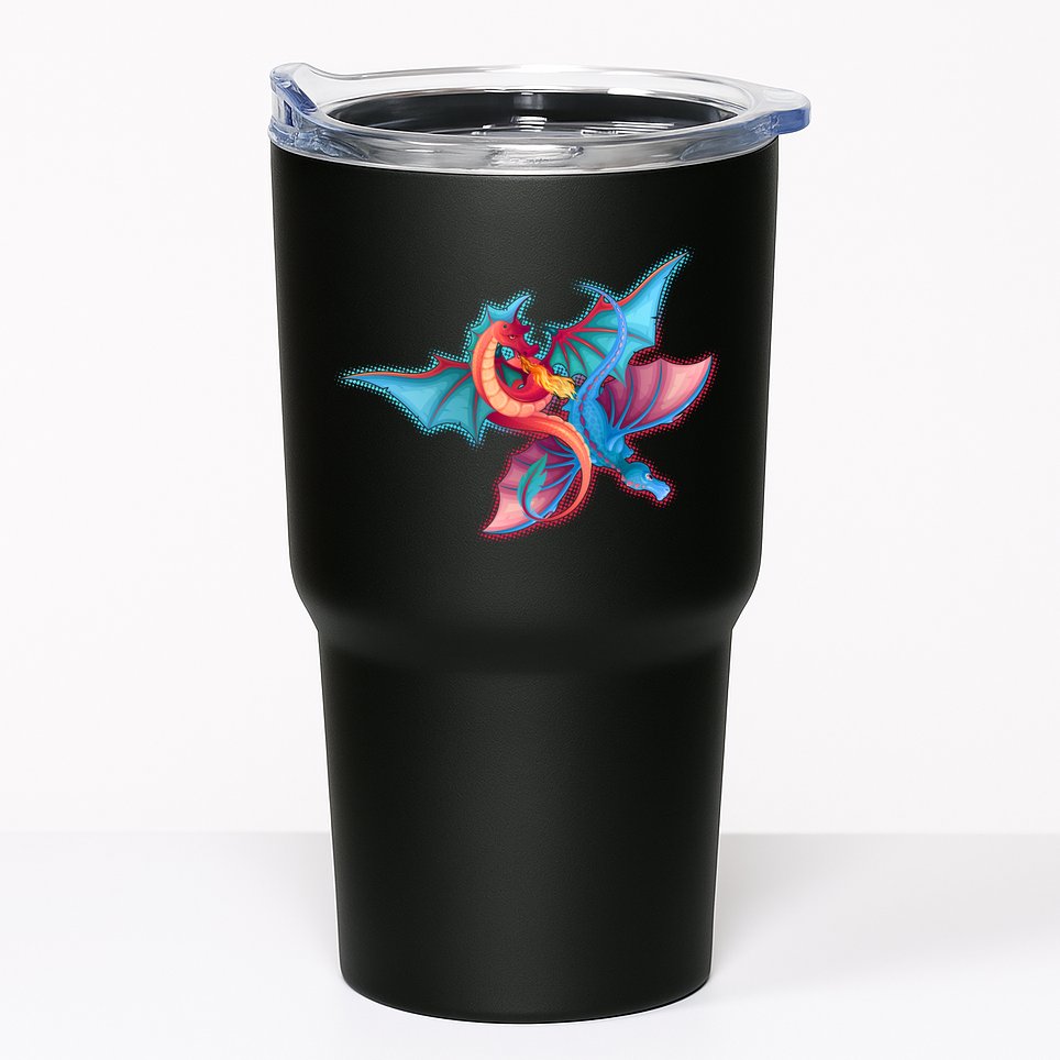 Red And Blue Flying Dragons Tumbler