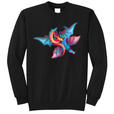 Red And Blue Flying Dragons Tall Sweatshirt