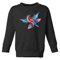 Red And Blue Flying Dragons Toddler Sweatshirt