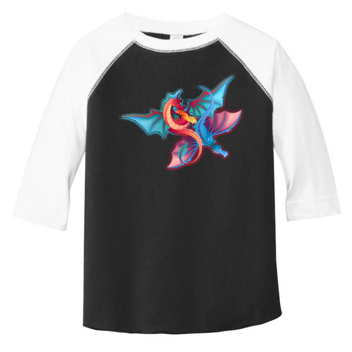 Red And Blue Flying Dragons Toddler Fine Jersey T-Shirt