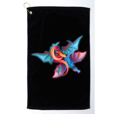 Red And Blue Flying Dragons Platinum Collection Golf Towel