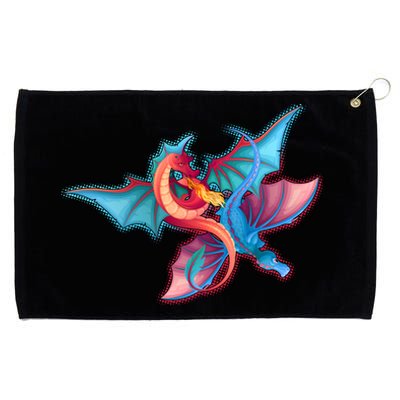 Red And Blue Flying Dragons Grommeted Golf Towel