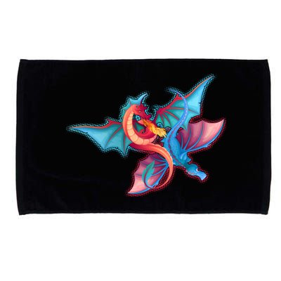 Red And Blue Flying Dragons Microfiber Hand Towel