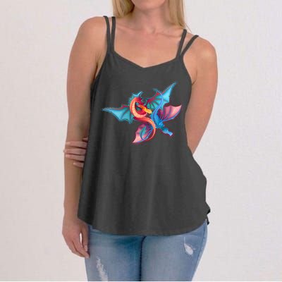 Red And Blue Flying Dragons Women's Strappy Tank