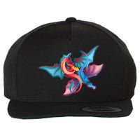 Red And Blue Flying Dragons Wool Snapback Cap