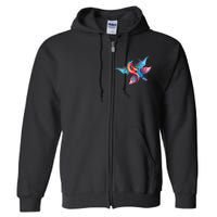 Red And Blue Flying Dragons Full Zip Hoodie