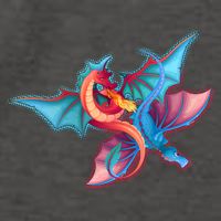 Red And Blue Flying Dragons Vector Backpack