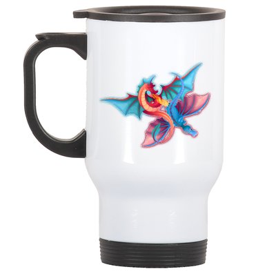 Red And Blue Flying Dragons Stainless Steel Travel Mug