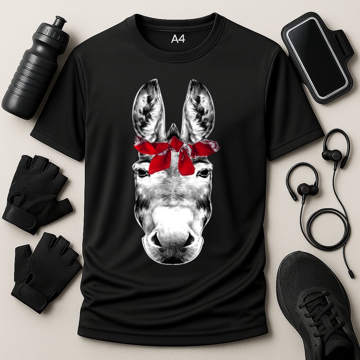 Red Bandanna Gangster Donkey Cooling Performance Crew T-Shirt