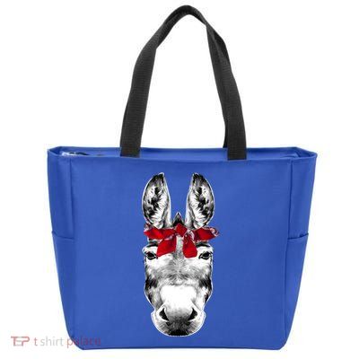 Red Bandanna Gangster Donkey Zip Tote Bag