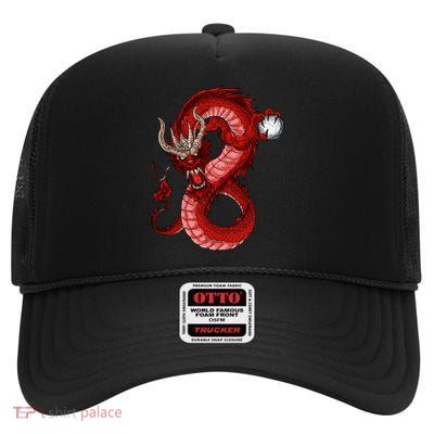 Red Dragon High Crown Mesh Back Trucker Hat
