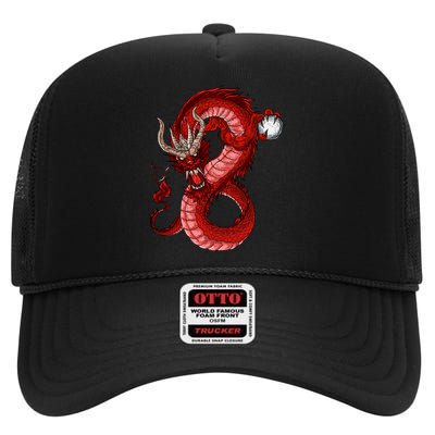 Red Dragon High Crown Mesh Back Trucker Hat