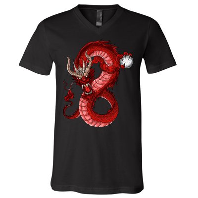 Red Dragon V-Neck T-Shirt