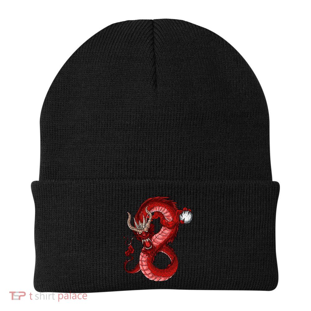 Red Dragon Knit Cap Winter Beanie