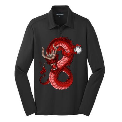 Red Dragon Silk Touch Performance Long Sleeve Polo