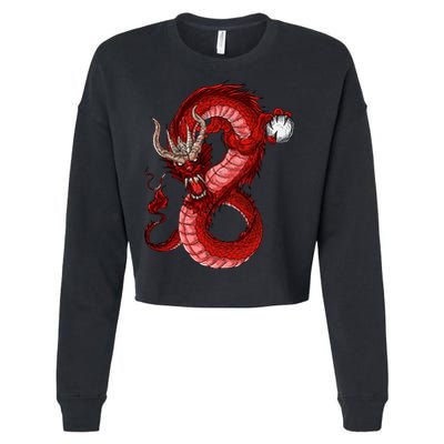 Red Dragon Cropped Pullover Crew