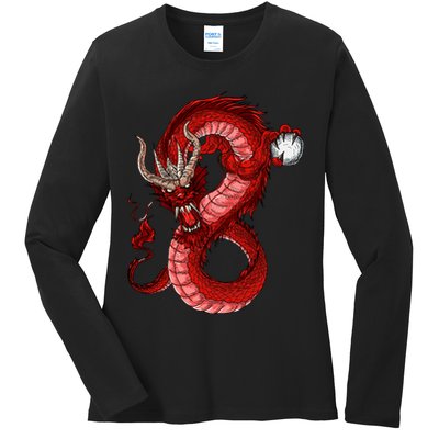 Red Dragon Ladies Long Sleeve Shirt