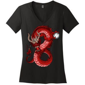 Red Dragon Women's V-Neck T-Shirt