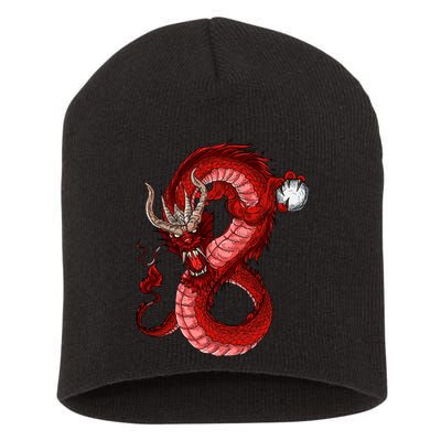 Red Dragon Short Acrylic Beanie