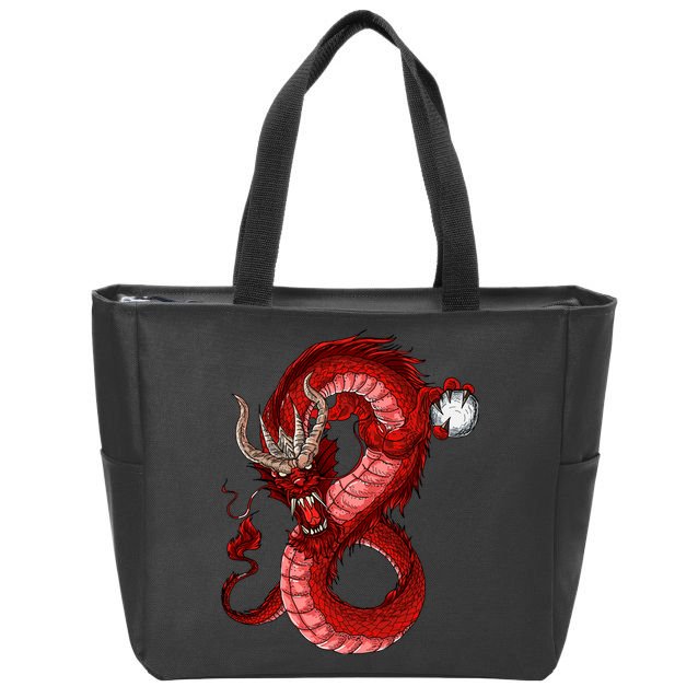 Red Dragon Zip Tote Bag