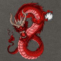 Red Dragon Cotton Canvas Backpack