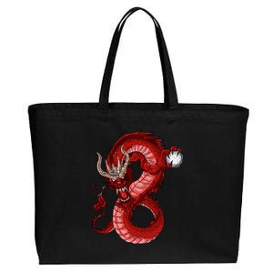 Red Dragon Cotton Canvas Jumbo Tote