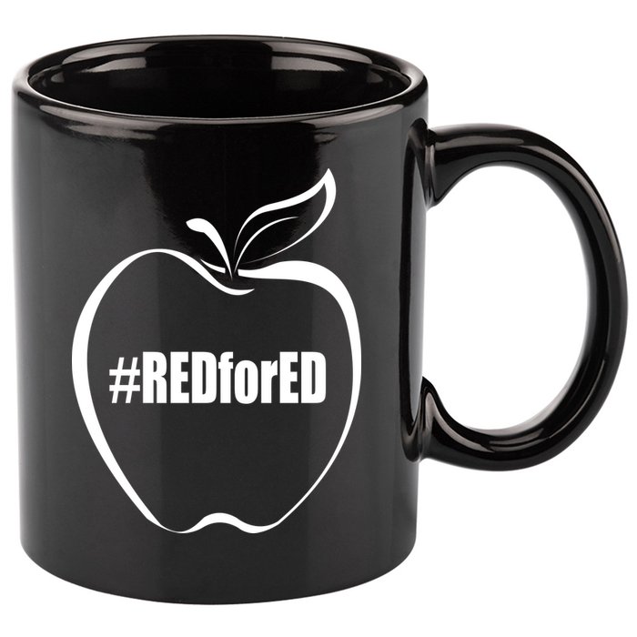 Red For Ed 11oz C Handle Ceramic Mug