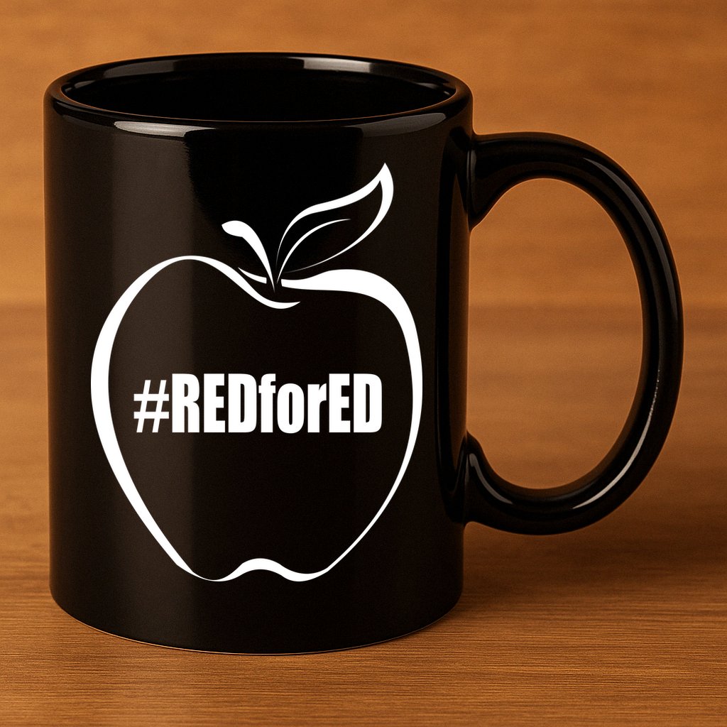 Red For Ed 11oz C Handle Ceramic Mug