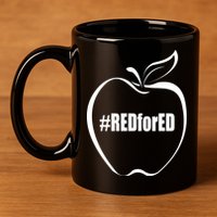 Red For Ed 11oz C Handle Ceramic Mug