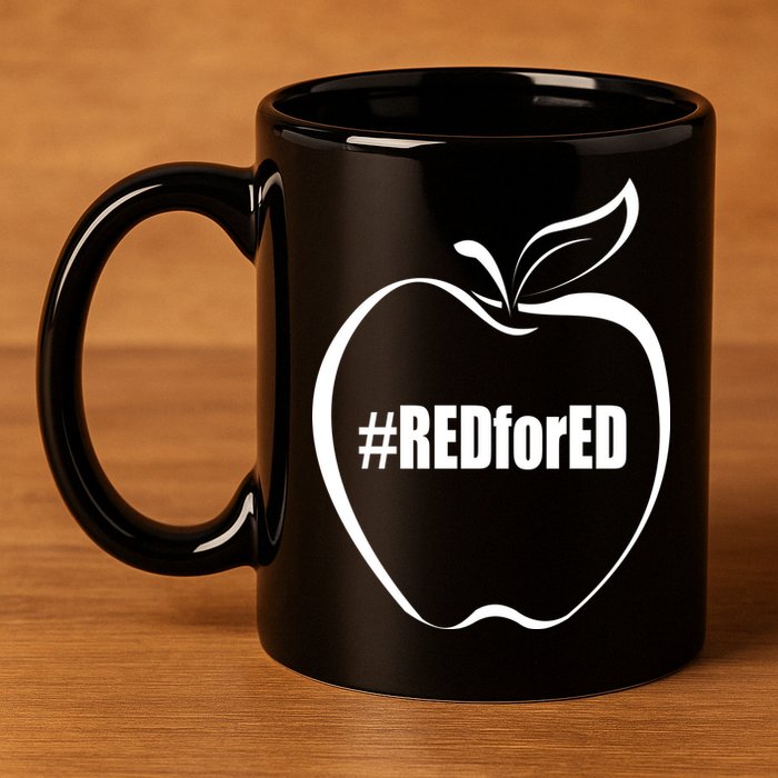 Red For Ed 11oz C Handle Ceramic Mug