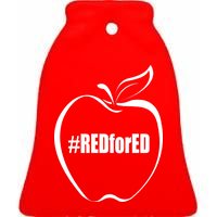 Red For Ed Ceramic Bell Ornament