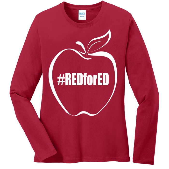 Red For Ed Ladies Long Sleeve Shirt