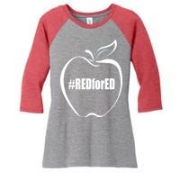 Red For Ed Women's Tri-Blend 3/4-Sleeve Raglan Shirt