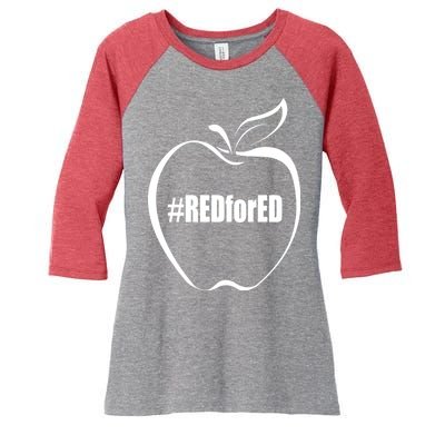 Red For Ed Women's Tri-Blend 3/4-Sleeve Raglan Shirt